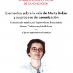 Elementos sobre la vida de Marta Robin y su proceso de canonización